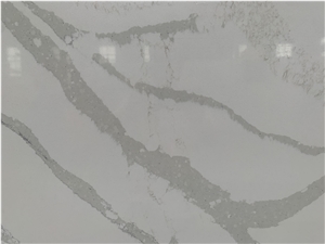 Calacatta White Quartz Surface Engineer Solid Stone