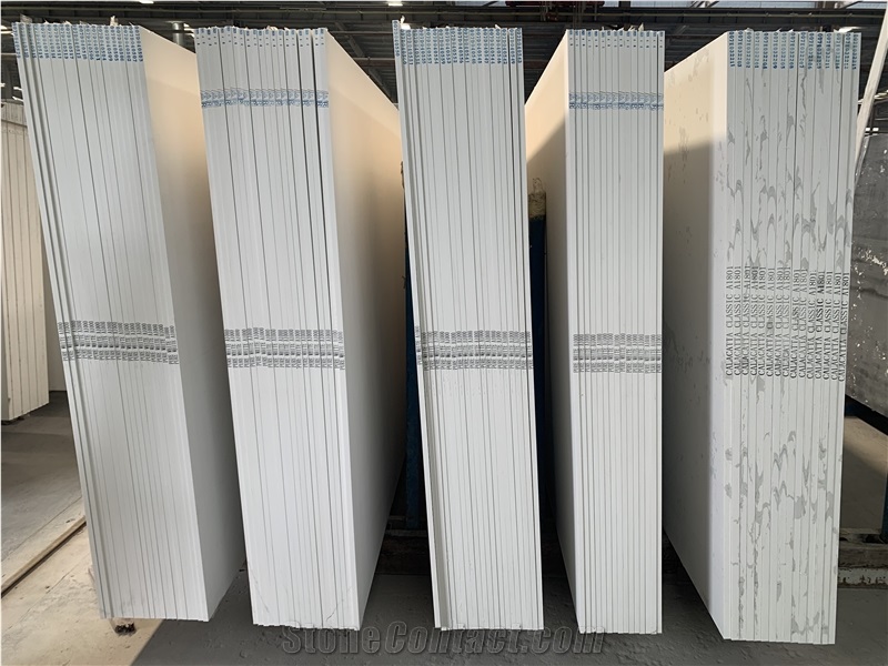 Engineered Calacatta Quartz Stone New Big Slabs