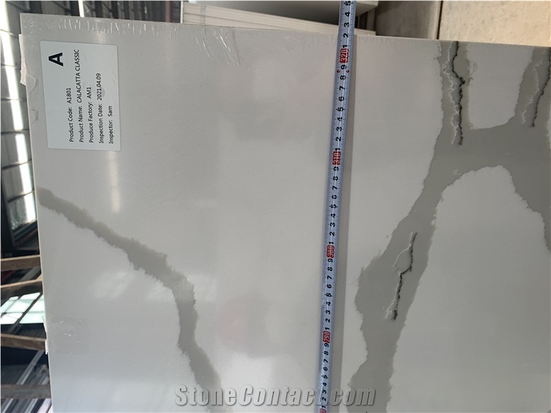 Engineered Calacatta Quartz Stone New Big Slabs