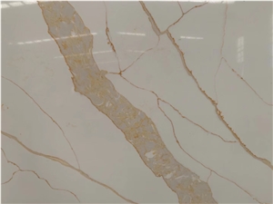 White Calacatta Quartz Solid Surface Engineer Stone