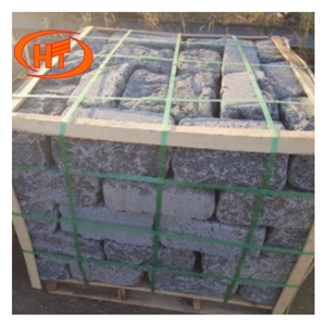 Black and Grey Basalt Stone Lava Stone Cubic Tile Stepping 