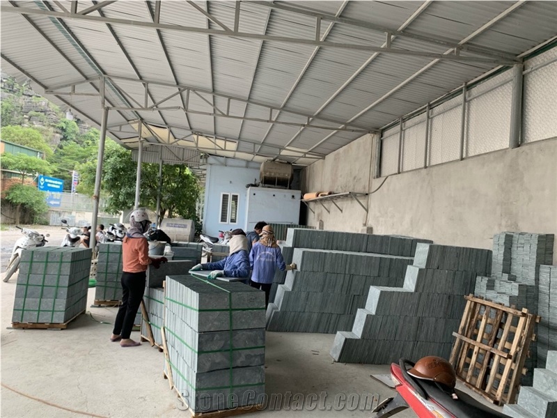 Honed Green Stone LimeStone Tile From Vietnam