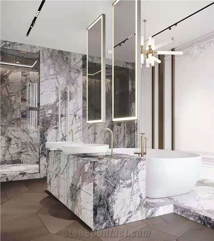 Eksioglu Iceberg Blue Marble Tiles For Elevator  