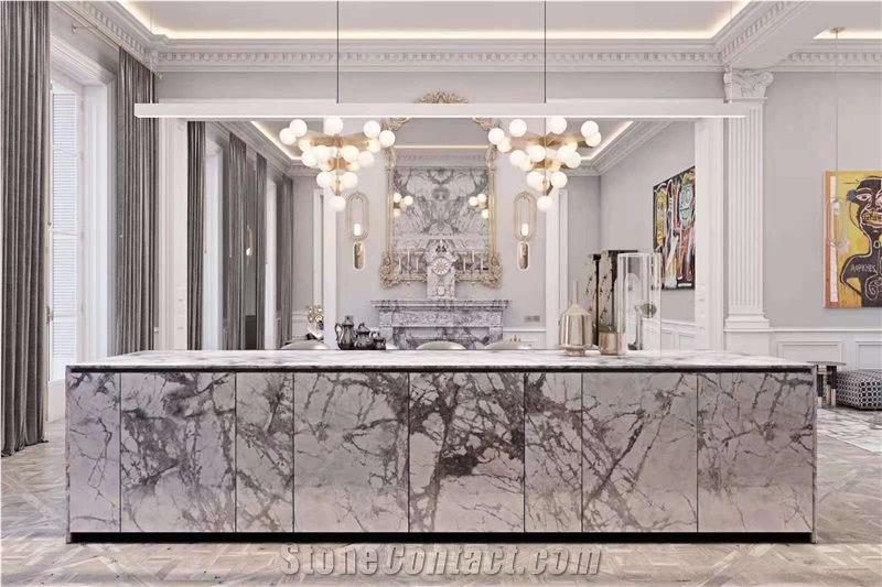 Eksioglu Iceberg Blue Marble Tiles For Elevator  