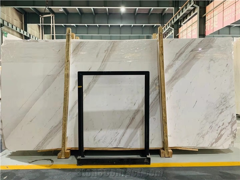 Graniti Drama Semi White Marble Slab Tile good price 