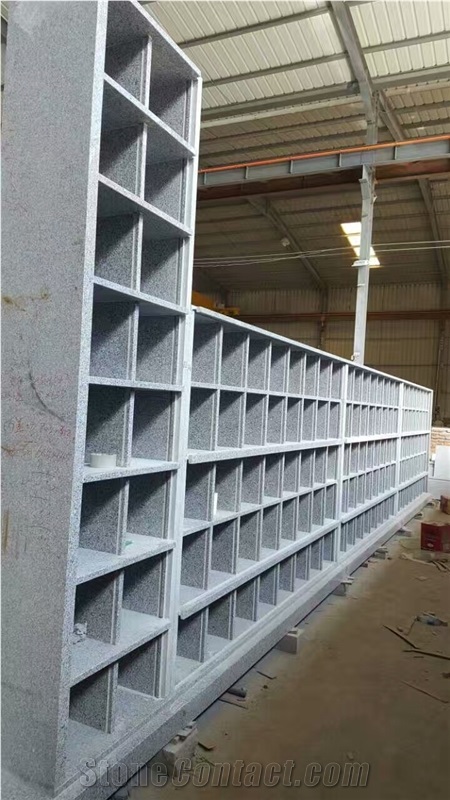 Grey granite mausoleum and columbarium designs for sale