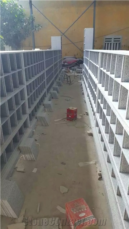 Grey granite mausoleum and columbarium designs for sale
