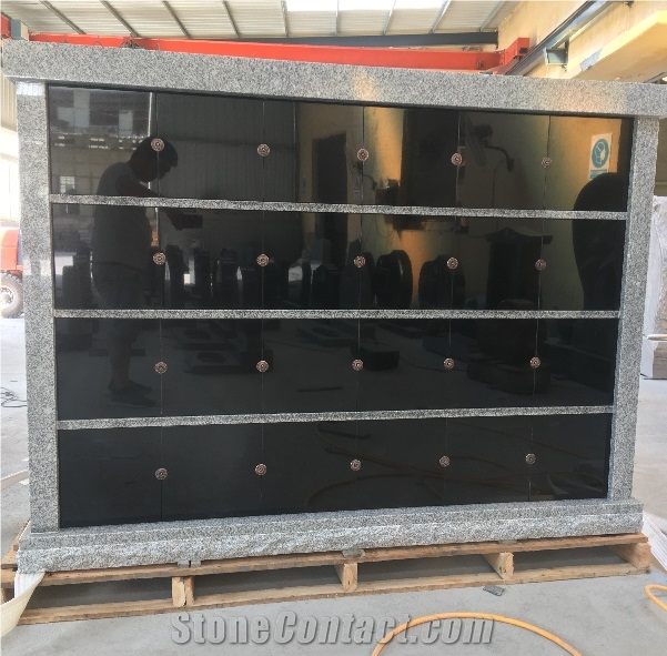 Grey granite mausoleum and columbarium designs for sale