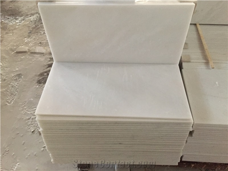 Laizhou Snowflake White Marble Tiles Slabs 