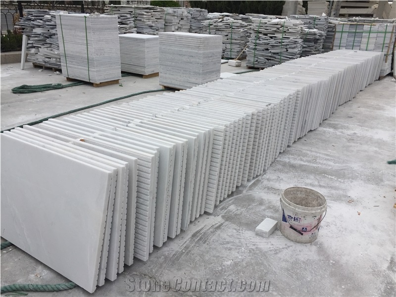 Laizhou Snowflake White Marble Tiles Slabs 