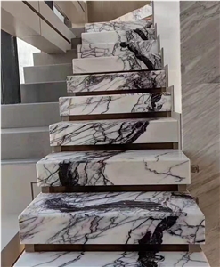 Milas Lilac Marble Step Tiles Risers Staircase Milas Lilac Marble Step Tiles Risers Staircase