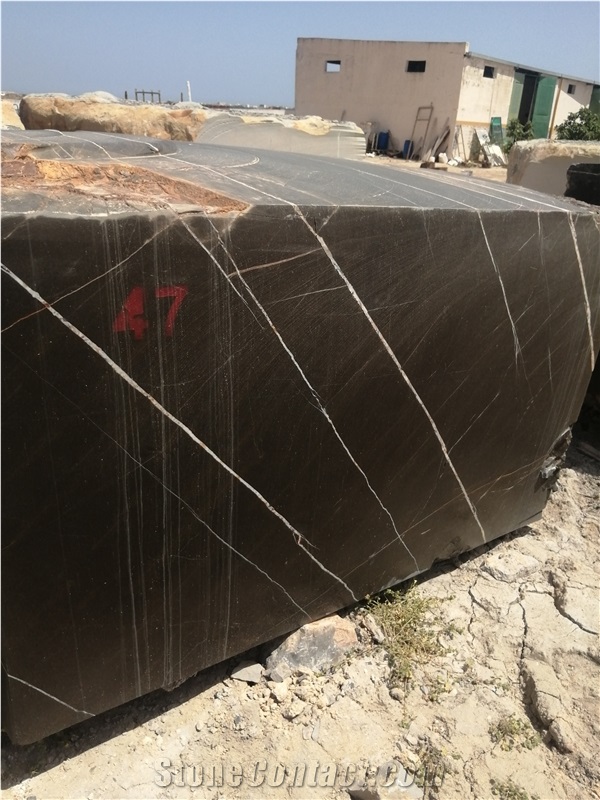 Black Aziza-Nero Gold Marble, Black St. Laurent Marble Block