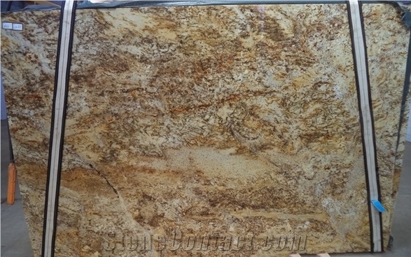 Golden Fantasy Granite Slabs & Tiles, India Yellow Granite