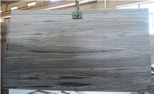 Nero Santiago Granite Stone Big Slabs Flamed+Brushed