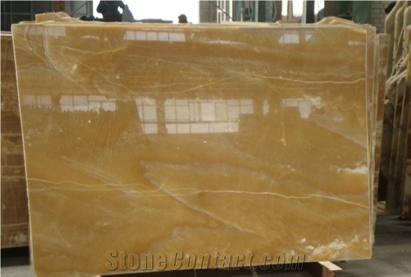 Orange Onyx Slab, Iran Yellow Onyx