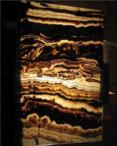 Translucent Tiger Vein Onyx Decorative Wall