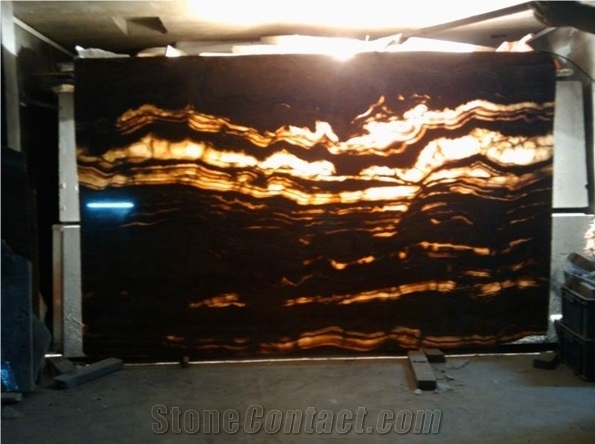 Translucent Tiger Vein Onyx Decorative Wall