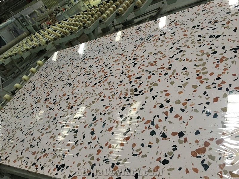 beige terrazzo kitchen wall tile authentic terrazzo slab