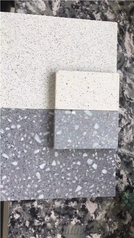 black authentic terrazzo glass floor kitchen tile 