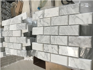 Bevel Carrara Brick Backsplash Mosaic Bath Wall Design Tile