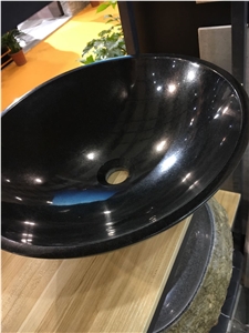 black basalt bathroom vessel sink absolute black wash basin