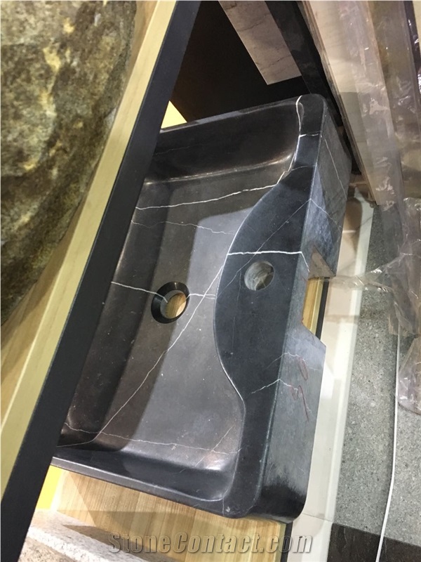 black basalt bathroom vessel sink absolute black wash basin