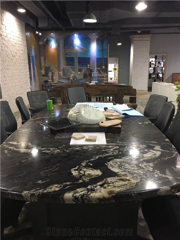 brazil black office conference table titanium dining table