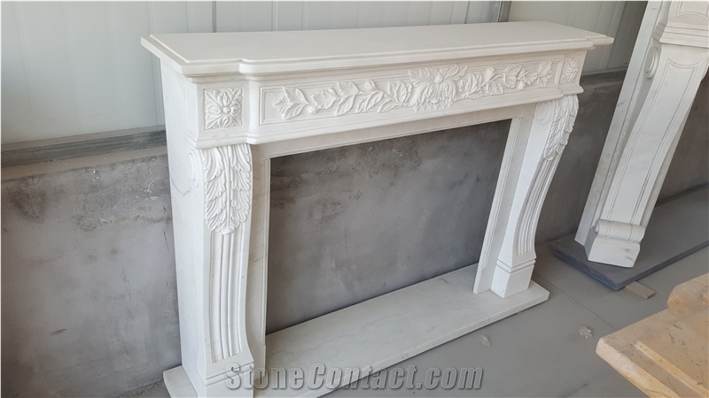 china carrara sculptured antique modern fireplace mantel