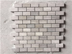 Chipped Greywood Marble Linear Strip Backsplash Mosaic Tile 