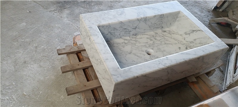 drop-in italy marble bathroom sink arabescato sea wash basin