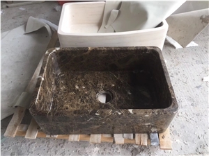 drop-in marble bath sink dark emperador kitchen wash basin drop-in marble bath sink dark emperador kitchen wash basin