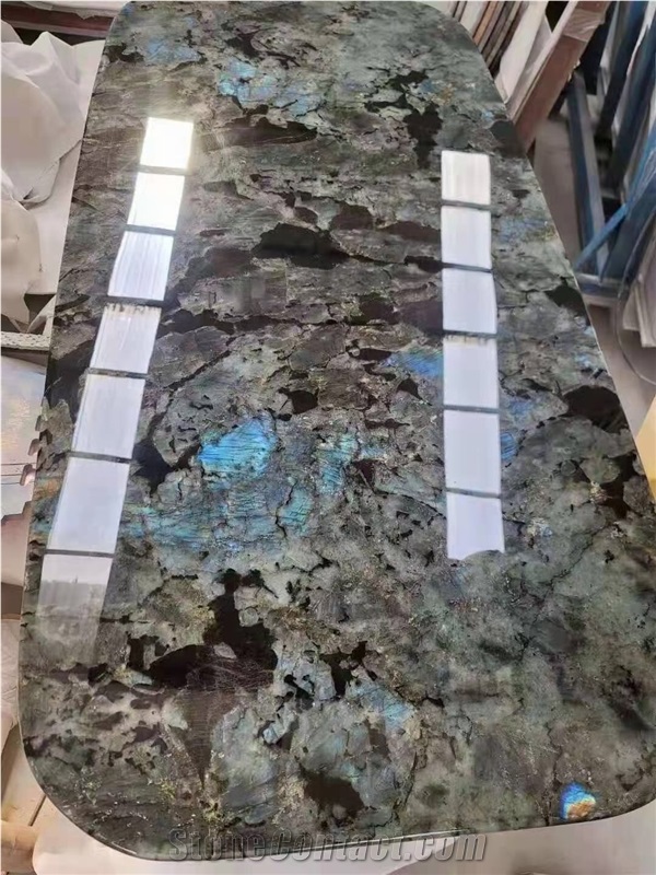 granite cafe work table top labradorite blue waterjet table 