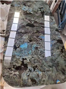 granite cafe work table top labradorite blue waterjet table 