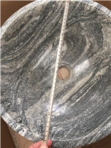 Grey Granite Bathromm Round Wash Basin Nero Santiago Sink