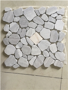 Grey Tumbled Pebble Floor Mosaic Design Tile White Wooden Grey Tumbled Pebble Floor Mosaic Design Tile White Wooden