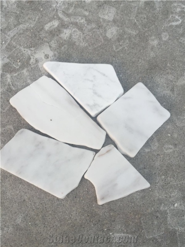 Grey Tumbled Pebble Floor Mosaic Design Tile White Wooden