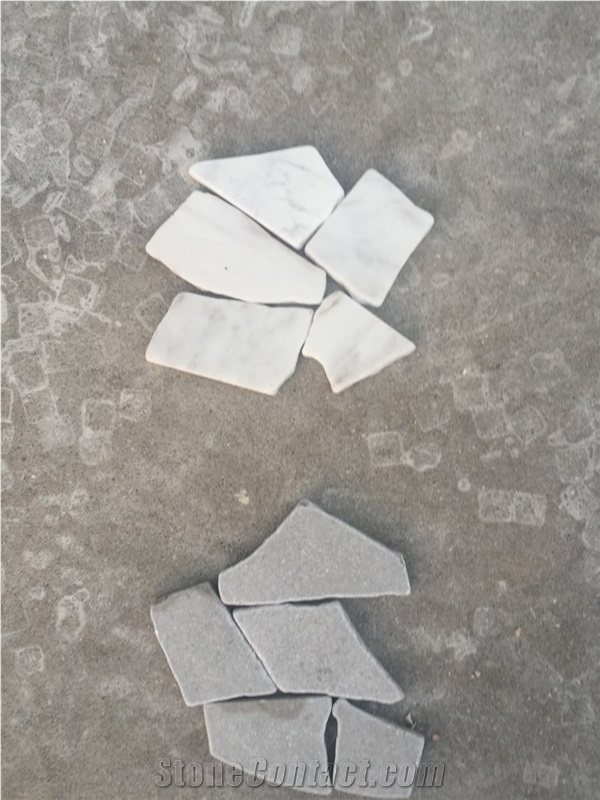 Grey Tumbled Pebble Floor Mosaic Design Tile White Wooden