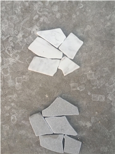 Grey Tumbled Pebble Floor Mosaic Design Tile White Wooden