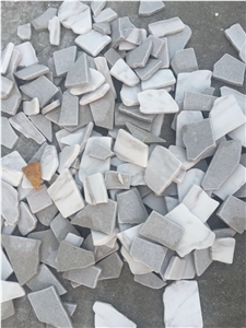 Grey Tumbled Pebble Floor Mosaic Design Tile White Wooden