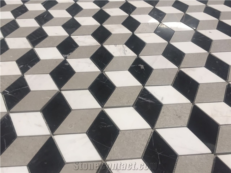 Marble 3D Mosaic Pattern Design Tile Ariston Hexagon Floor 
