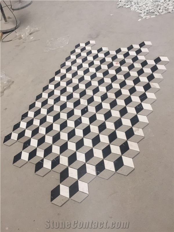 Marble 3D Mosaic Pattern Design Tile Ariston Hexagon Floor 