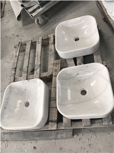 marble bathroom wash basin statuario venato square sink 
