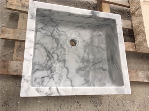 marble bathroom wash basin statuario venato square sink 