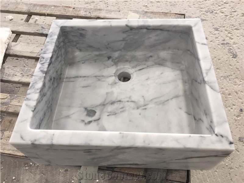 marble bathroom wash basin statuario venato square sink 