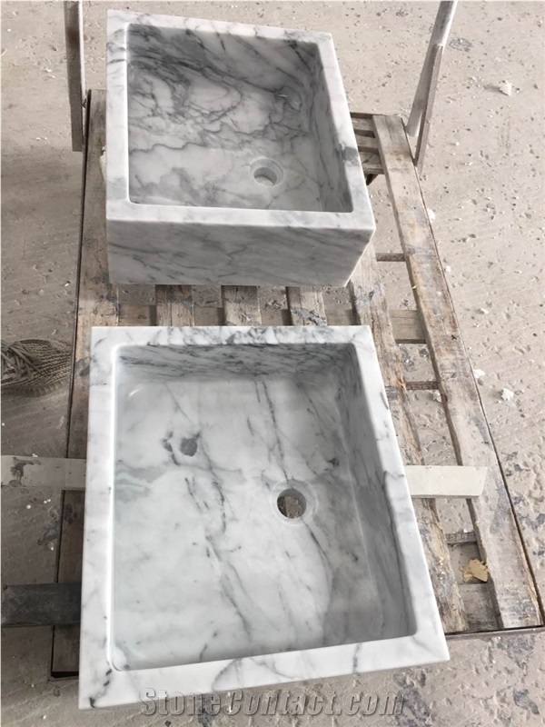 marble bathroom wash basin statuario venato square sink 