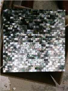 Mother Of Pearl Black Pear Shell Linear Strips Floor Mosaic 