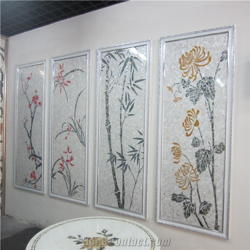 Mother Of Pearl Mosaic Border Floor Shell Pearl Trim Decos