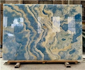 onice blue bathroom wall slab azul traonyx kitchen floor 