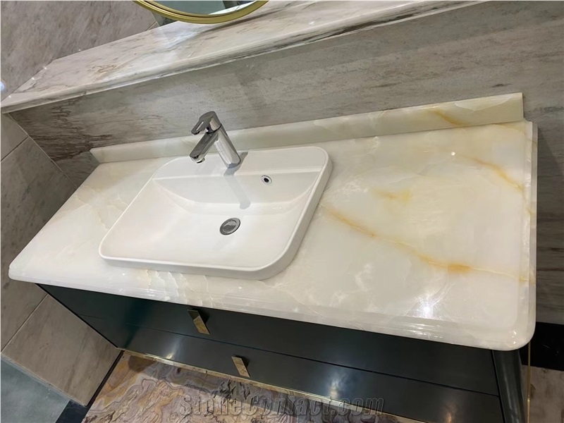 prefab restaurant onyx vanity top stone hotel master bathtop