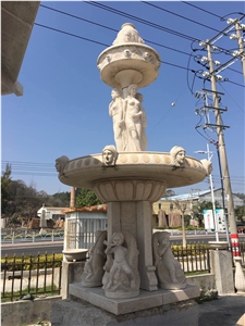 stone water features sculptured limestone garden fountain